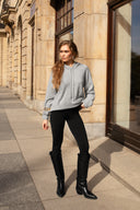 Sweter Cortina szary z kapturem