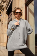 Sweter Cortina szary z kapturem